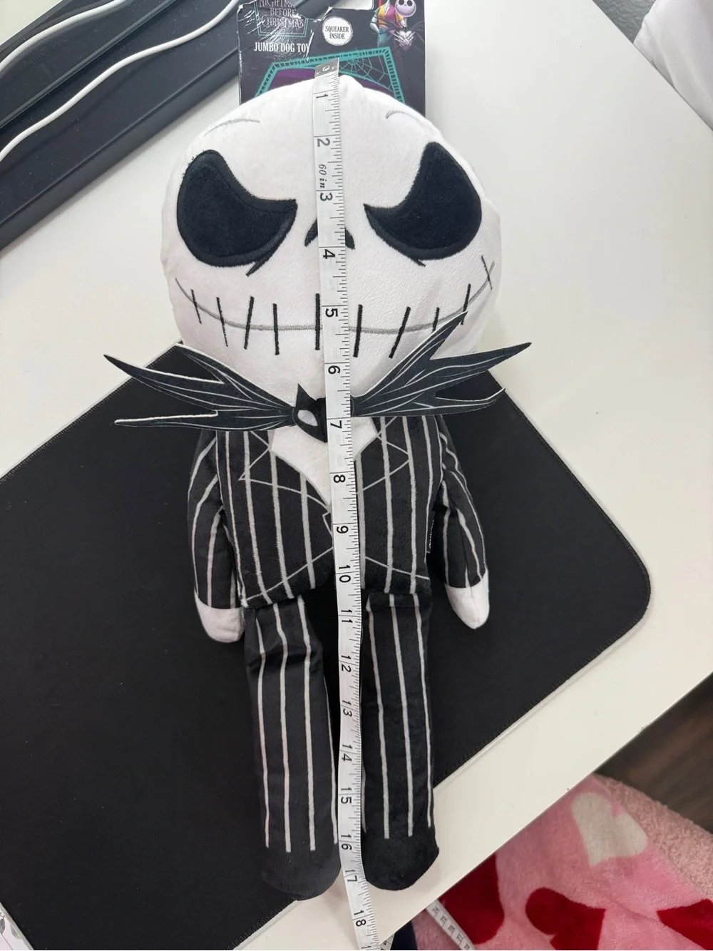Disney Nightmare Before Christmas Jack Skellington JUMBO Plush Squeaker Dog Toy